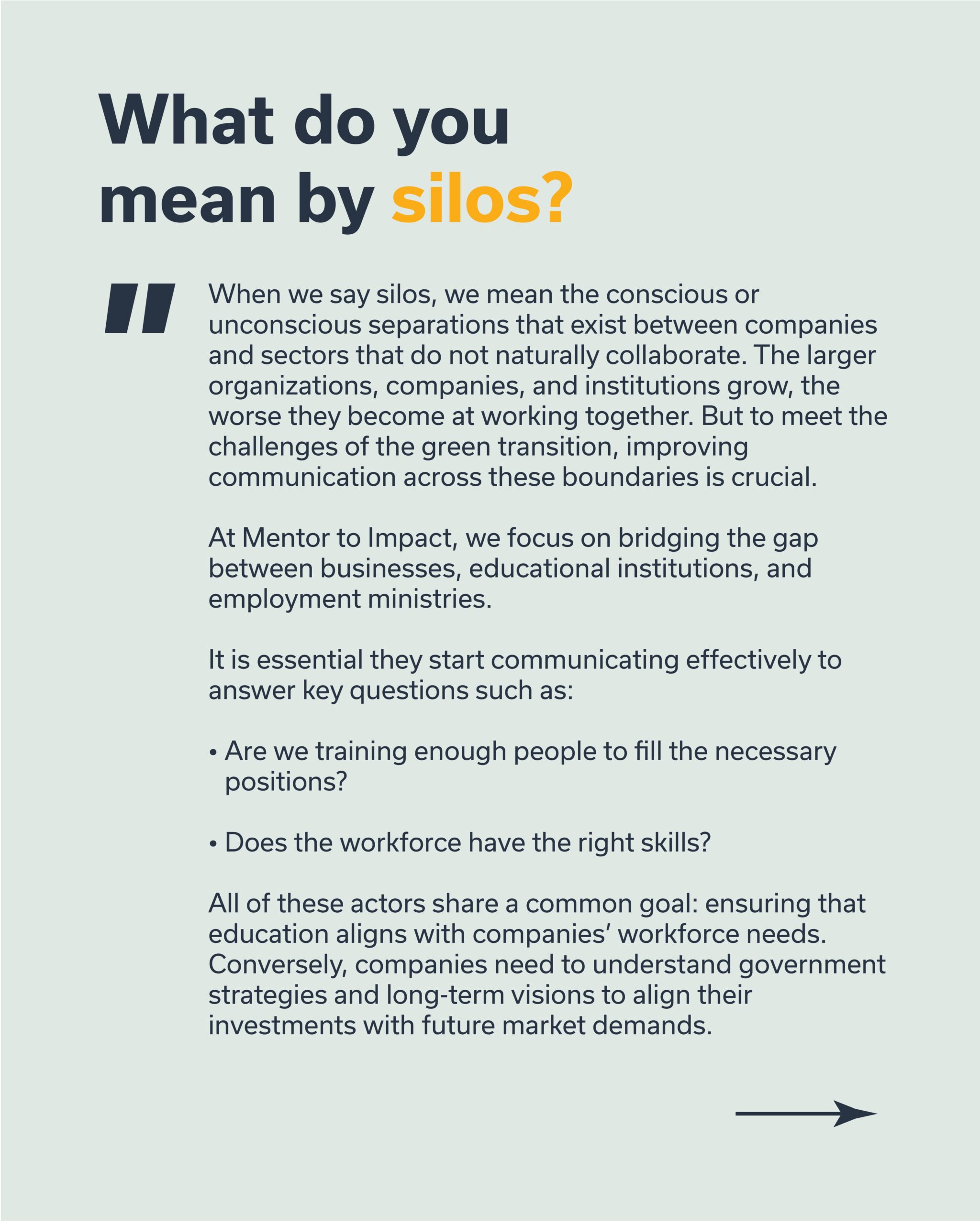 Silos in skills development